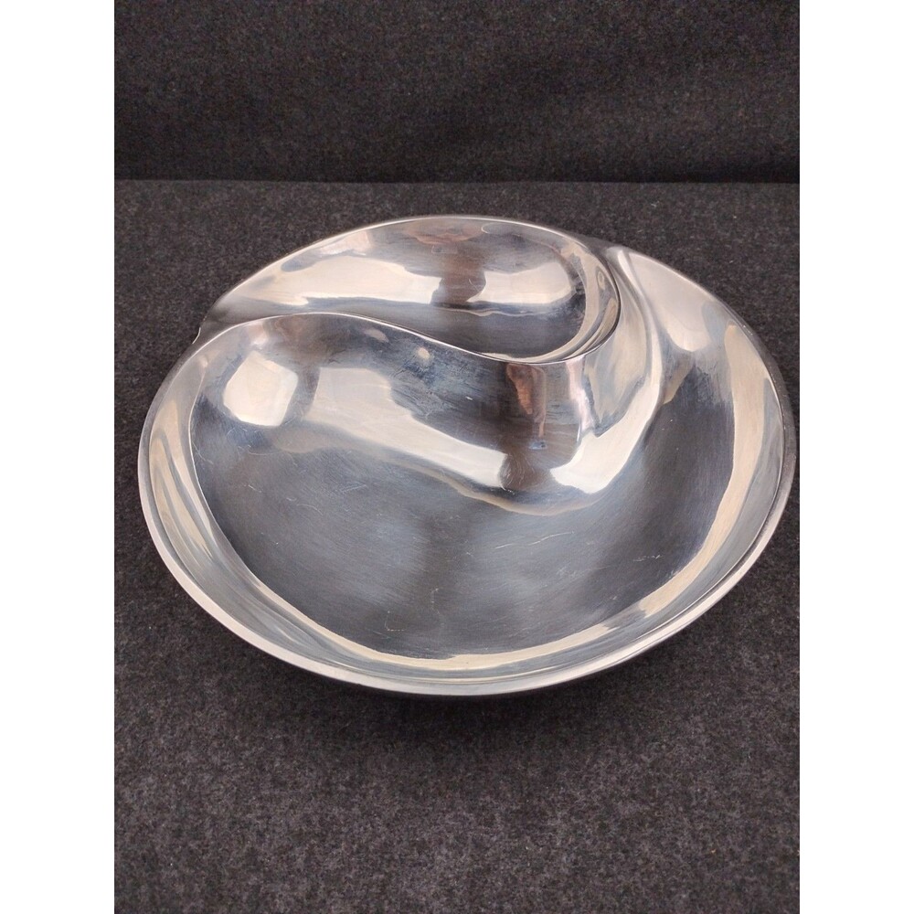 Vintage Pintel Collection By Towle Divided Metal Serving Bowl Chip Dip India